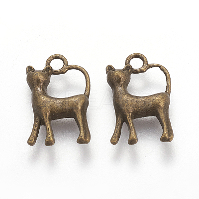 Tibetan Style Alloy Kitten Pendants X-TIBEP-A22091-AB-FF-1