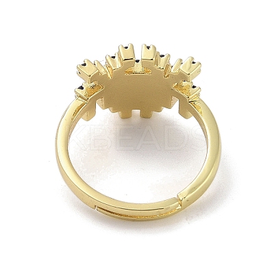 Real 18K Gold Plated Brass Pave Cubic Zirconia Adjustable Rings RJEW-M170-05G-02-1