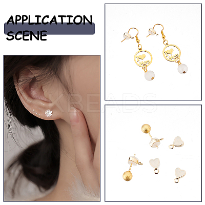 20Pcs 2 Colors Silicone with Brass Ear Nuts FIND-AR0002-77-1
