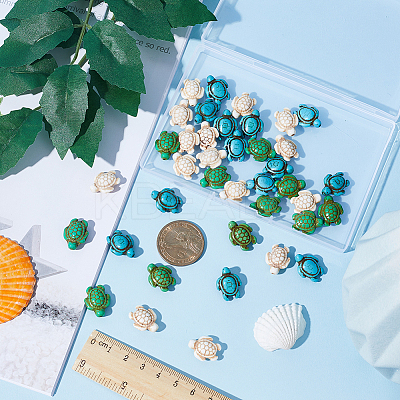 120Pcs 3 Styles Synthetic Howlite & Turquoise Beads G-SC0002-47-1