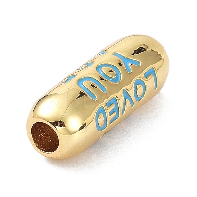 Eco-Friendly Brass Enamel Beads KK-C220-06G-1