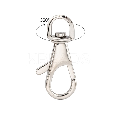 Tarnish Resistant Polished 316 Surgical Stainless Steel Large Lobster Claw Swivel Clasps STAS-R072-27-1