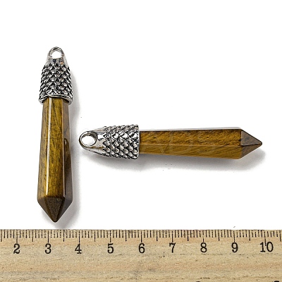 Natural Tiger Eye Pointed Big Pendants G-F766-02AS-01-1