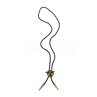 Flat Round with Ox-head Laria Necklace for Men Women LS-NJEW-WH0011-11AB-1