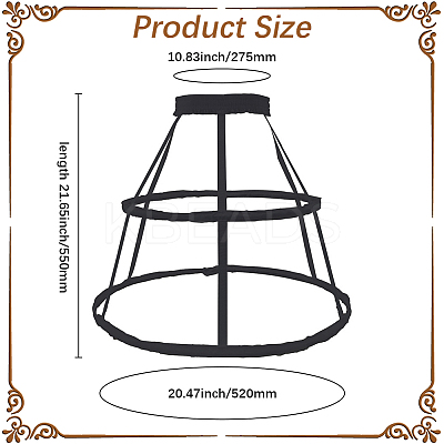 Polyester & Steel 2 Hoops Petticoat DIY-WH20032-152A-1