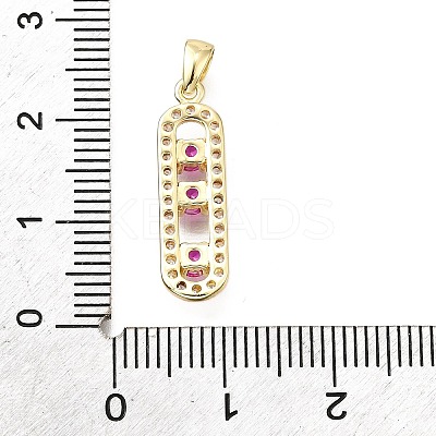 Brass Micro Pave Cubic Zirconia Pendants KK-V011-30G-C-1