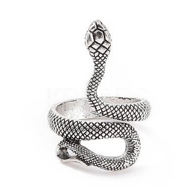 Snake Wide Band Rings for Men RJEW-F126-09AS-1