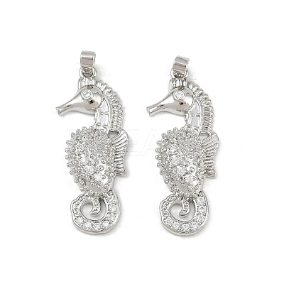 Brass Micro Pave Cubic Zirconia Pendants KK-F908-24P-1