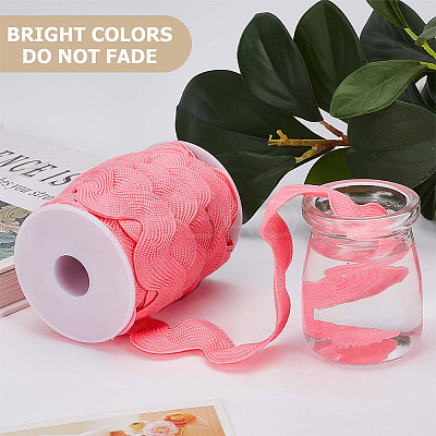 10 Yards Polyester Wavy Fringe Trim Ribbon OCOR-GF0002-49B-1
