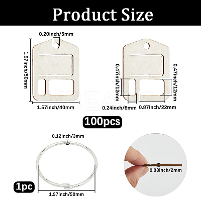 2 Bags Wood Thread Winding Boards AJEW-GF0011-68F-1