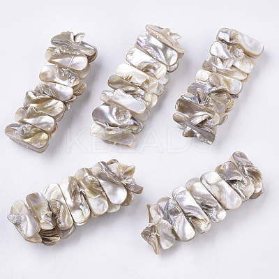 Freshwater Shell Beaded Stretch Bracelets BJEW-S278-009-1