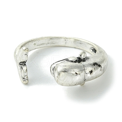 Whale Alloy Open Cuff Rings RJEW-K275-11AS-1