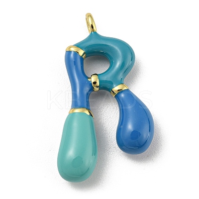 Brass Enamel Pendants X-KK-E093-03G-R-1