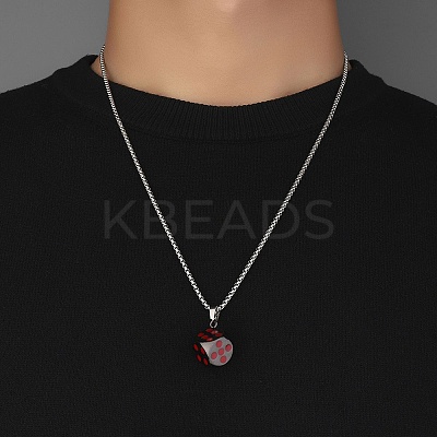 Zinc Alloy with Enamel Dice Pendant Necklaces NJEW-C034-04P-02-1
