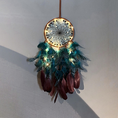 Woven Web/Net with Feather Hanging Ornaments PW-WG532D1-01-1