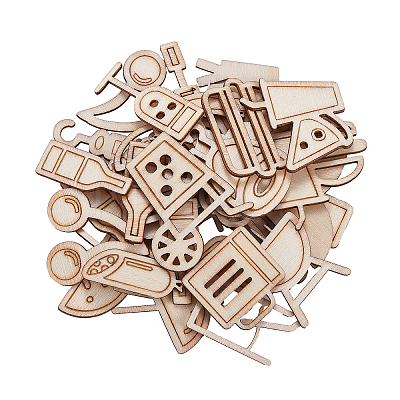 Wooden Cabochons WOOD-CJ0001-34-1