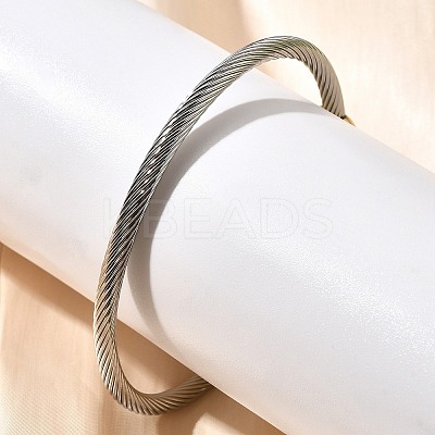 304 Stainless Steel Cuff Bangles BJEW-C091-02A-GP-1