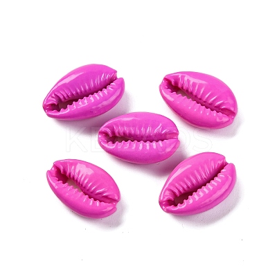 Baking Paint Cowrie Shell Beads SSHEL-M023-01N-1