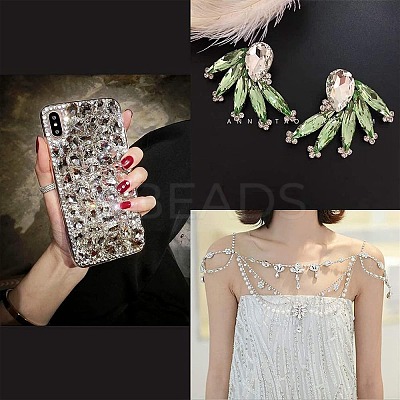 Pointed Back Glass Rhinestone Cabochons RGLA-OC0001-10-1