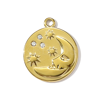304 Stainless Steel Rhinestone Pendants STAS-OY002-05G-1