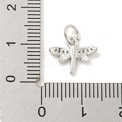 Rack Plating Brass Micro Pave Clear Cubic Zirconia Pendants KK-B093-10A-P-1