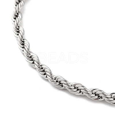 Non-Tarnish 304 Stainless Steel Rope Chain Bracelets for Women LS-BJEW-G712-14B-P-1