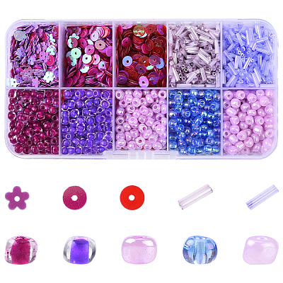 Diy Paillette and Seeds Beads Kits DIY-YW0017-31B-1