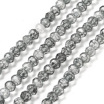 Transparent Crackle Glass Beads Strands CCG-L050-01B-06-1