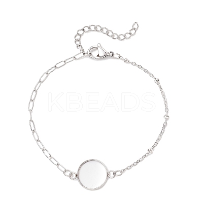 304 Stainless Steel Paperclip Chain Satellite Chain Bracelet Making BJEW-JB13072-02-1
