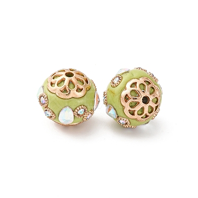 Handmade Resin Indonesia Round Beads IPDL-P005-07KCG-01-1