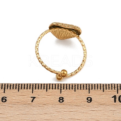 304 Stainless Steel Adjustable Open Cuff Rings for Women LS-RJEW-K303-02G-1