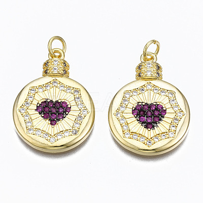Brass Micro Pave Cubic Zirconia Pendants ZIRC-N039-148B-NF-1
