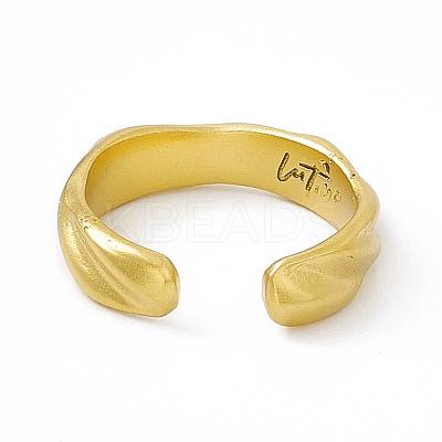 Ion Plating(IP) 304 Stainless Steel Open Cuff Ring for Women RJEW-C060-43MG-1