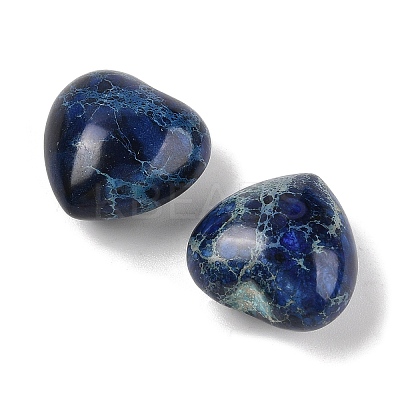 Dyed Natural Imperial Jasper Heart Palm Stone G-Q021-03A-1
