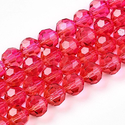 Baking Paint Transparent Glass Beads Strands DGLA-A035-T8mm-A02-1