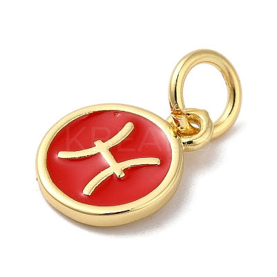 Real 18K Gold Plated Brass Enamel Charms KK-L216-001G-A03-1