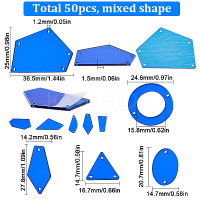 1Bag Sew on Mirror Rhinestones DIY-SC0022-66-1