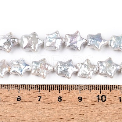 Natural Nucleated Baroque Keshi Pearl Beads Strands PEAR-S020-Z03-04-1