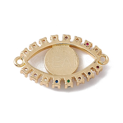 Rack Plating Brass Micro Pave Colorful Cubic Zirconia Connector Charms KK-G439-65G-1