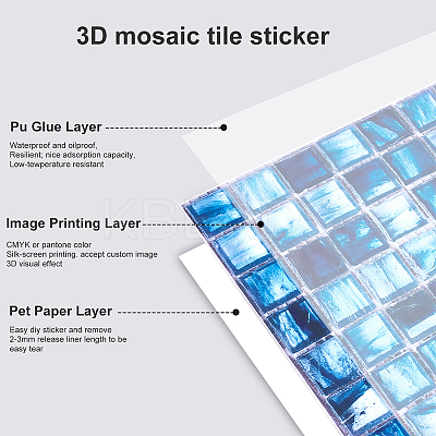 PVC Self-Adhesive Mark Crystal Pattern Paper DIY-WH0217-06-1