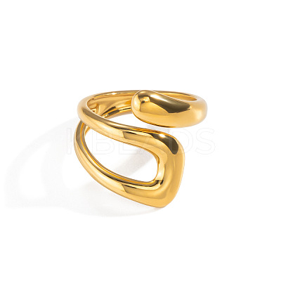 Irregular 304 Stainless Steel Cuff Open Rings for Women TO5152-1