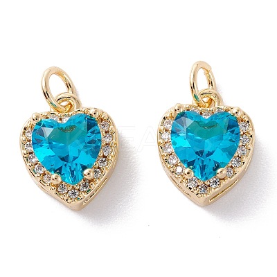 Brass Micro Pave Cubic Zirconia Charms ZIRC-A019-14G-1