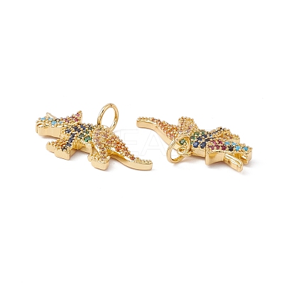 Rack Plating Brass Micro Pave Colorful Cubic Zirconia Pendants ZIRC-C040-48C-G-1