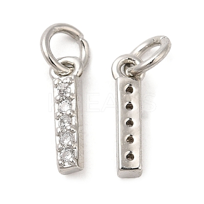 Brass Micro Pave Grade AAA Cubic Zirconia Charms ZIRC-P067-11P-I-NR-1