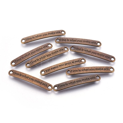 Tibetan Style Rectangle Carved Word Time is What You Make of It Message Links connectors X-PALLOY-2746-AB-FF-1