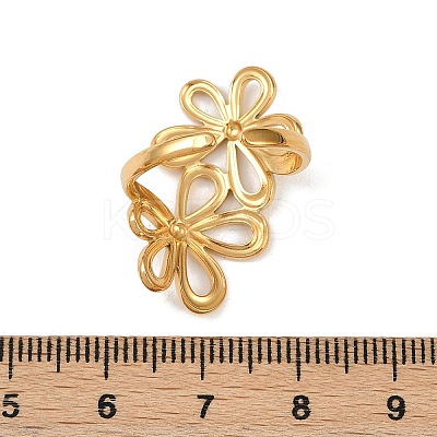 304 Stainless Steel Open Cuff Rings for Women RJEW-K296-02G-1