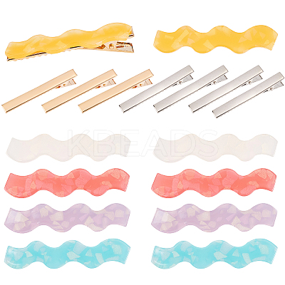 DIY Wave Alligator Hair Clips Making Kits DIY-PH0007-04-1