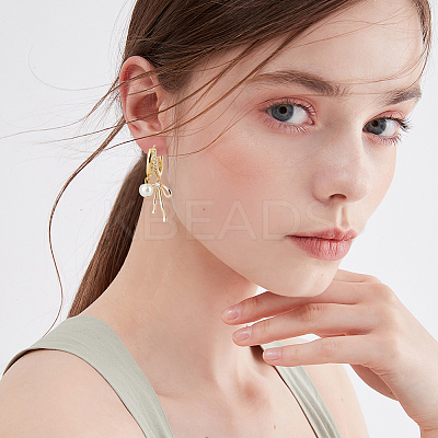 10Pcs Brass Micro Pave Clear Cubic Zirconia Hoop Earring Findings KK-BBC0015-61-1