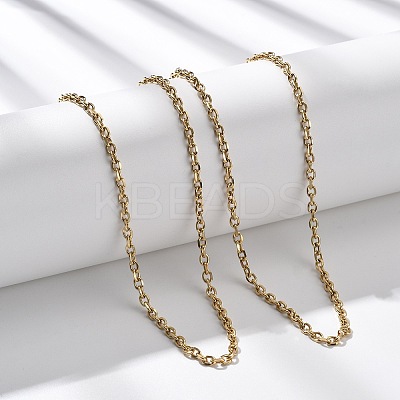 3MM 304 Stainless Steel Cable Chain Necklaces NJEW-T016-09G-1