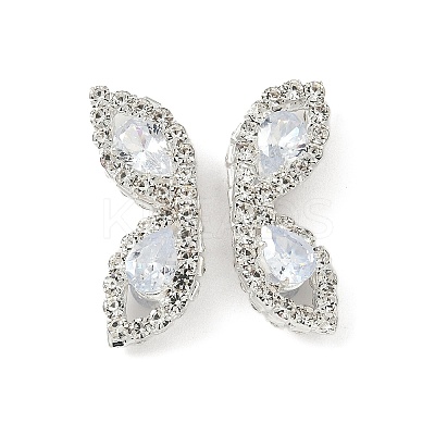 Brass Micro Pave Cubic Zirconia Beads KK-S336-09S-C-1